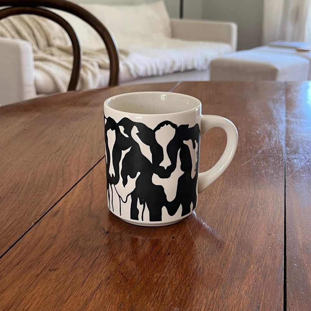 Vintage 1985 Holsteins by Margo Cow Coffee Mug Black and White Dairy Ceramic Cup
